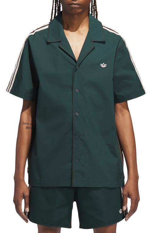 Adidas Originals X Clot By Edison Chen Colorblock Stretch Cotton & Nylon Camp Shirt In Green