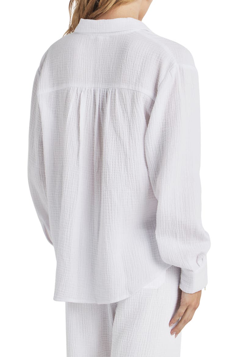 Adele Oversize Cotton Gauze Button-Up Shirt, Alternate, color, WHITE