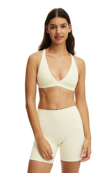 Women's Active Ultra Soft Deep Plunge Cross Back Crop