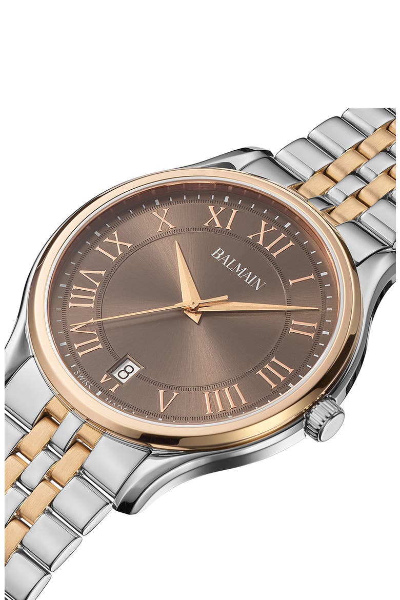 Classic R Two-Tone Bracelet Watch, Alternate, color, STAINLESS STEEL/ ROSE GOLD