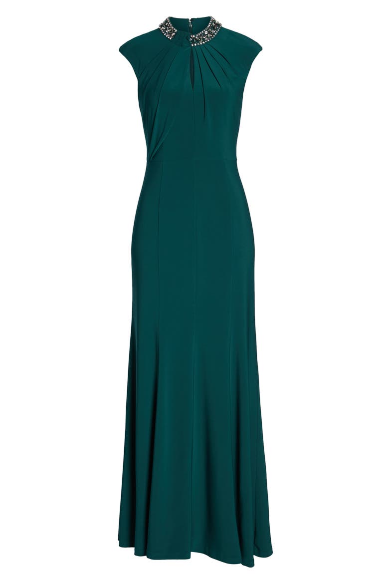 Cap Sleeve Gown, Alternate, color, HUNTER