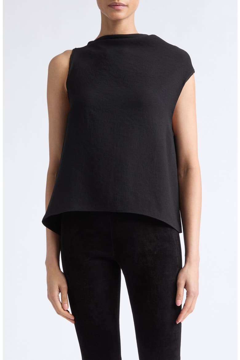 Asymmetric Drape Sleeveless Top, Main, color, BLACK