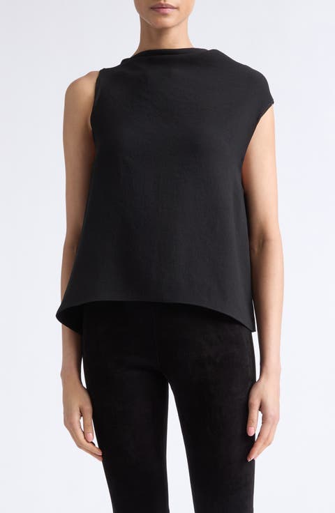 Asymmetric Drape Sleeveless Top