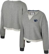 COLOSSEUM Women's Colosseum Charcoal Penn State Nittany Lions Magnum Scoop Neck Cropped Pullover Sweatshirt