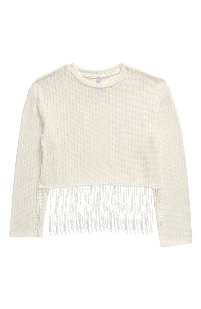 Good Luck Girl Kids' Fringe Hem Top, Main, color,