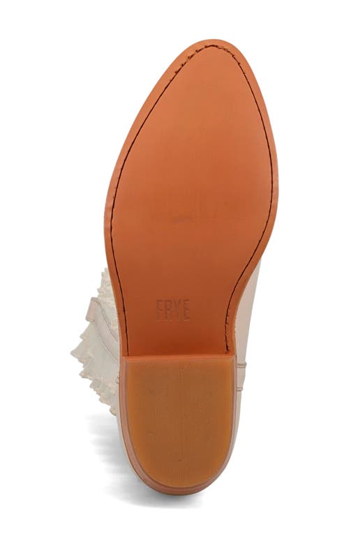 Frye Billy Leather Ruffle Western Boots In Ivory