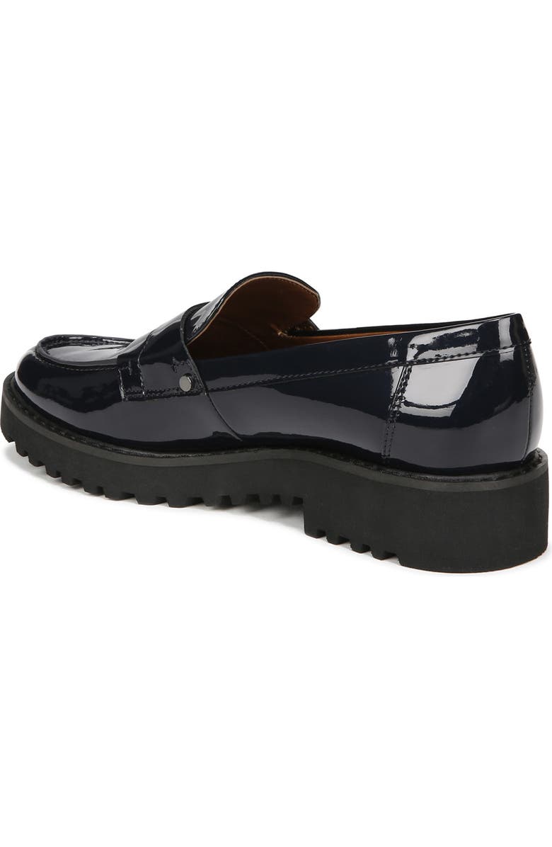 Franco Sarto Cassandra Patent Lug Sole Penny Loafer, Alternate, color, Navy