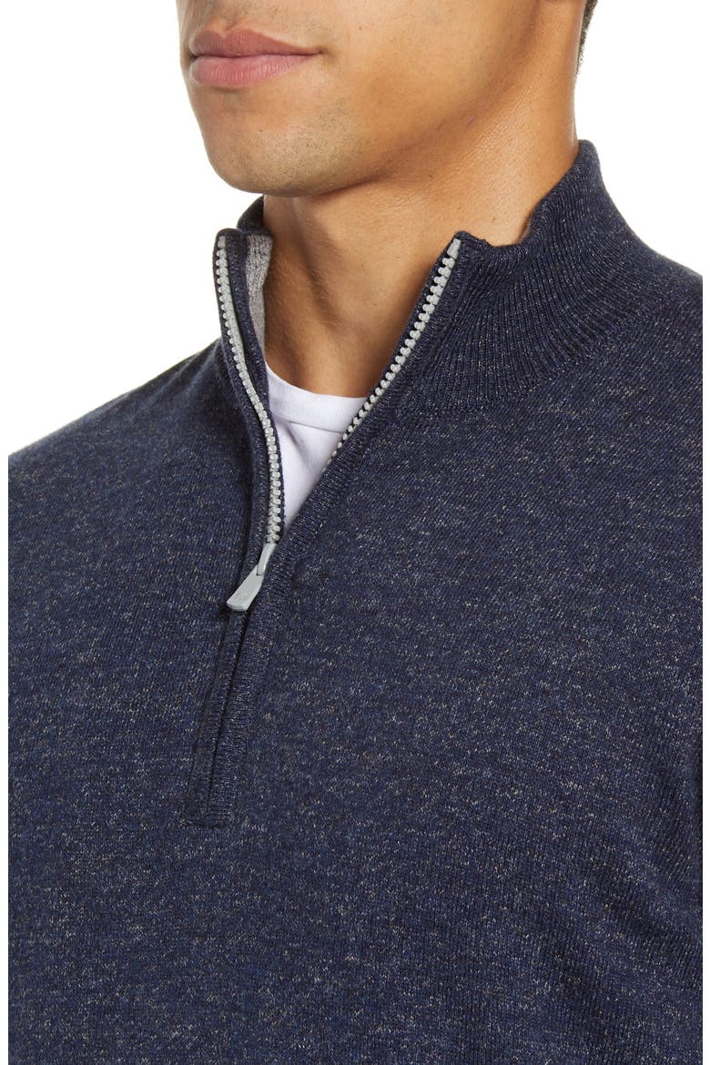 Sconset Half Zip Sweater, Alternate, color, NAVY HEATHER