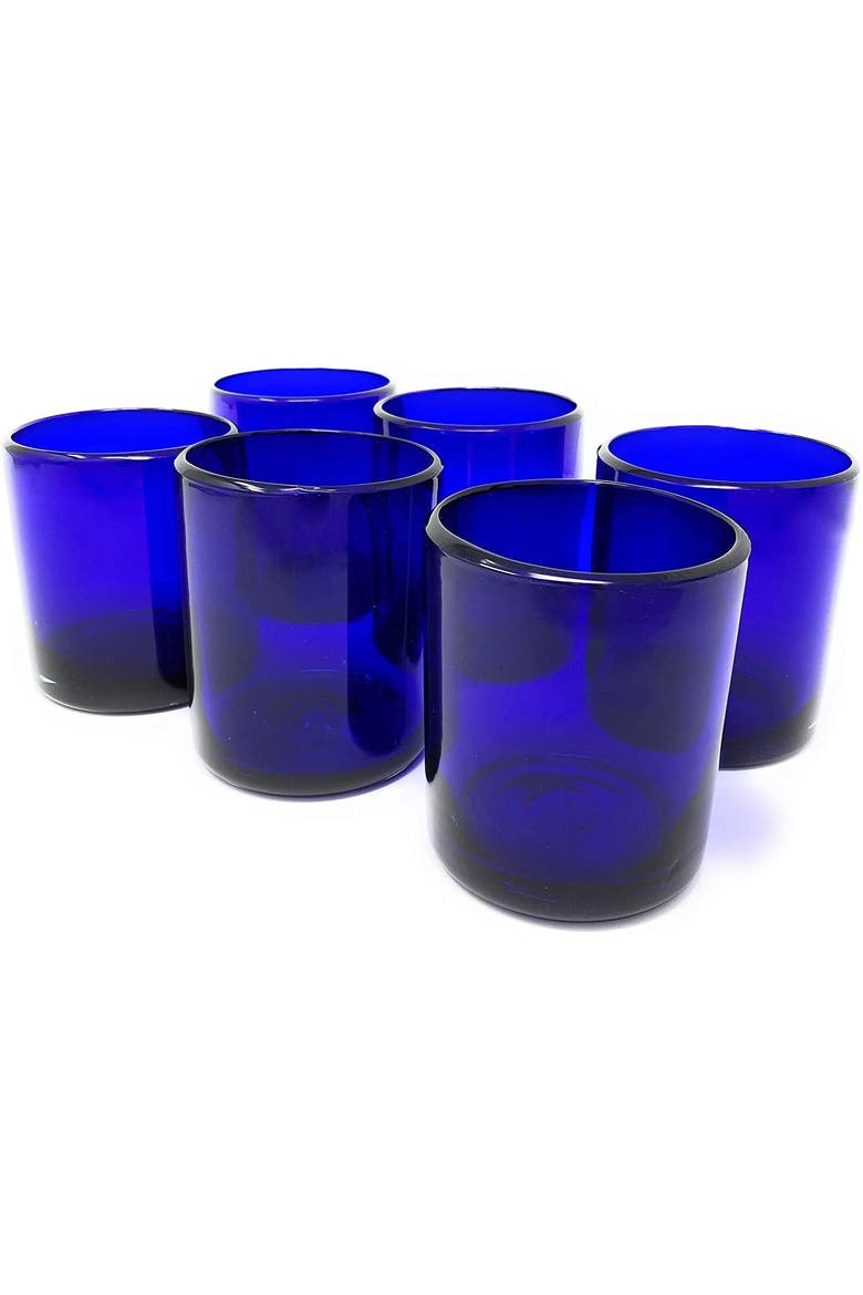 Solid Tumbler Glasses - Set of 6, Alternate, color, Cobalt