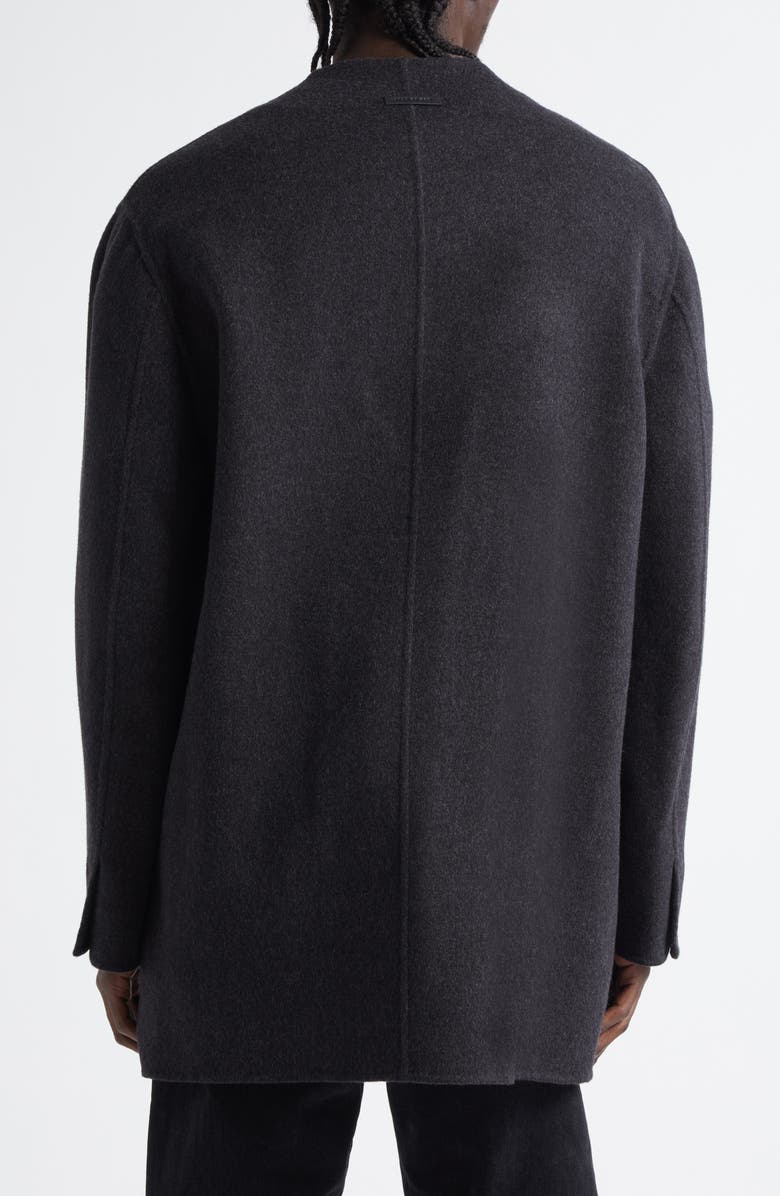 Fear of God Relaxed Lapelless Double Breasted Blazer, Alternate, color, Charcoal