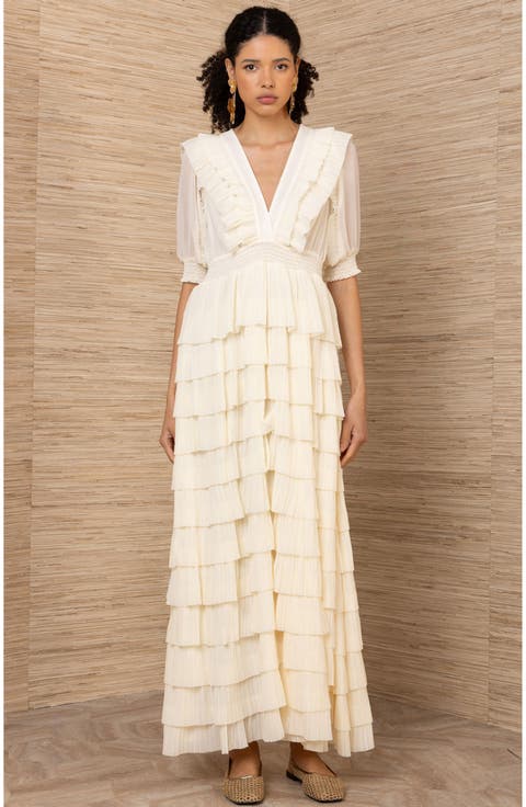 Aulelei Chiffon Solid Dress