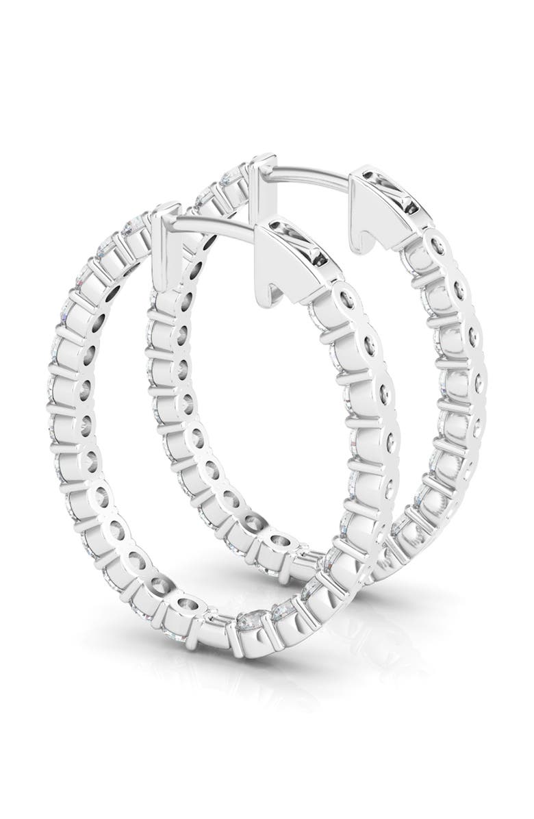 HauteCarat Lab Grown Diamond Inside Out Hoop Earrings, Alternate, color, 