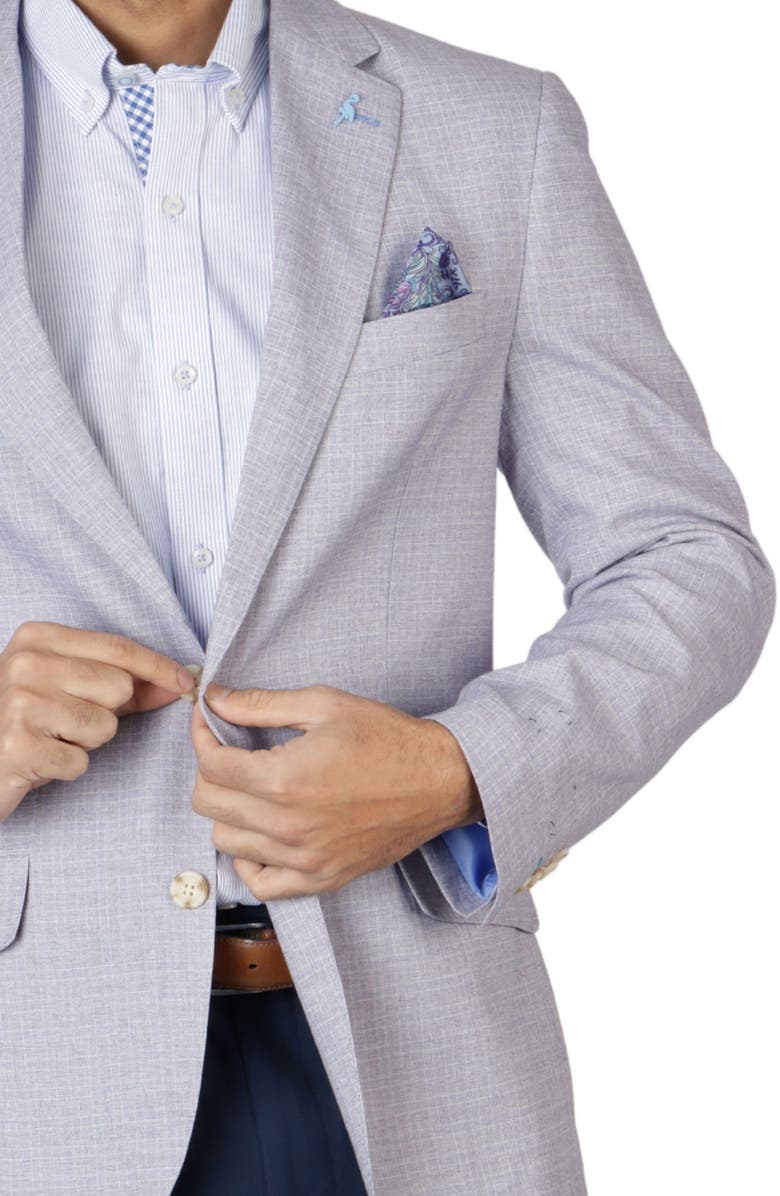 TailorByrd Modern Fit Mini Shadow Plaid Sport Coat, Alternate, color, Amethyst