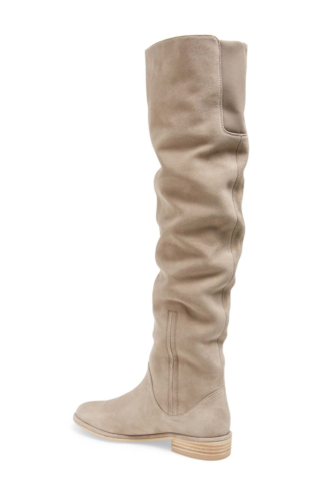 'Rockerchic' Tall Suede Boot, Alternate, color, FOSSIL SUEDE