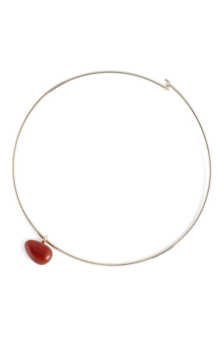 Semiprecious Wire Choker Necklace, Main, color, RED