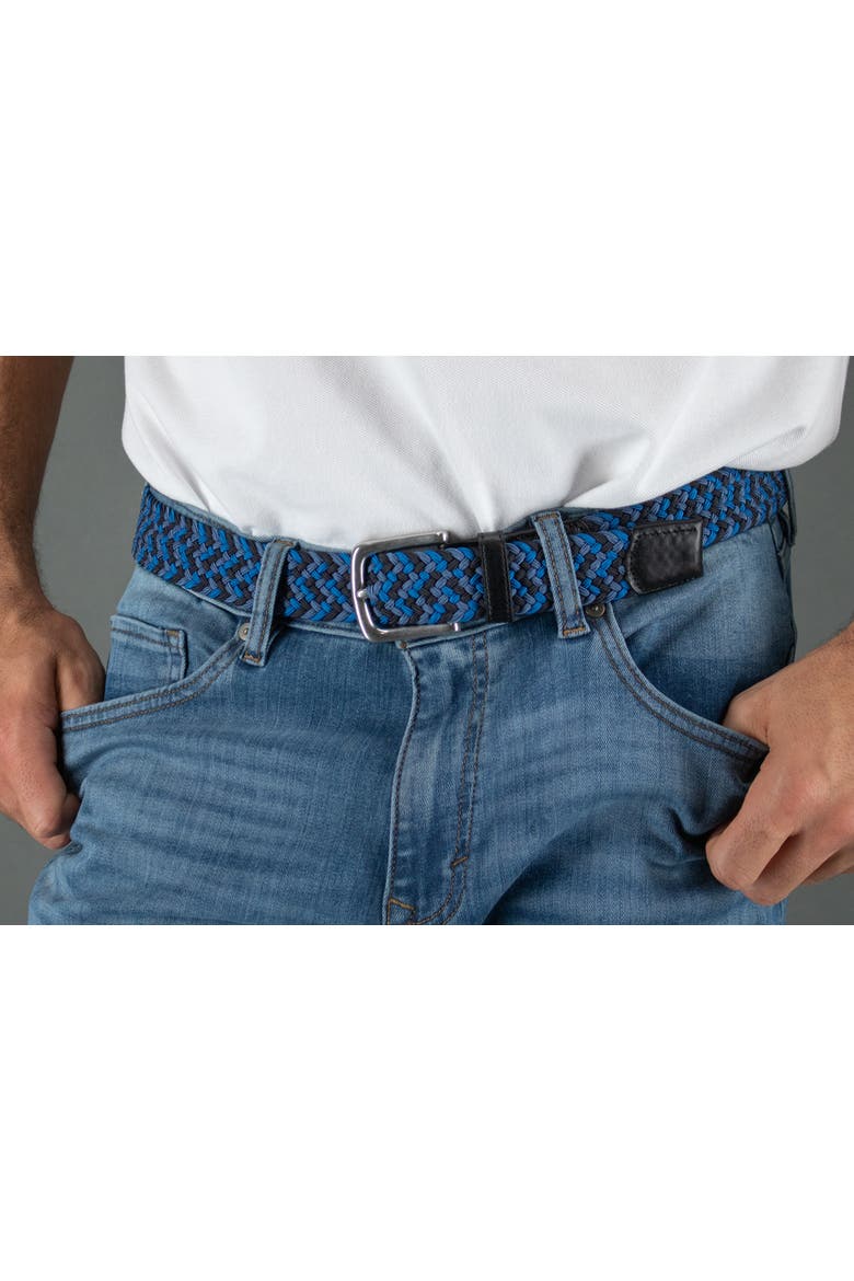 Chandler Mixed Weave Stretch Belt, Alternate, color, Blue Mix