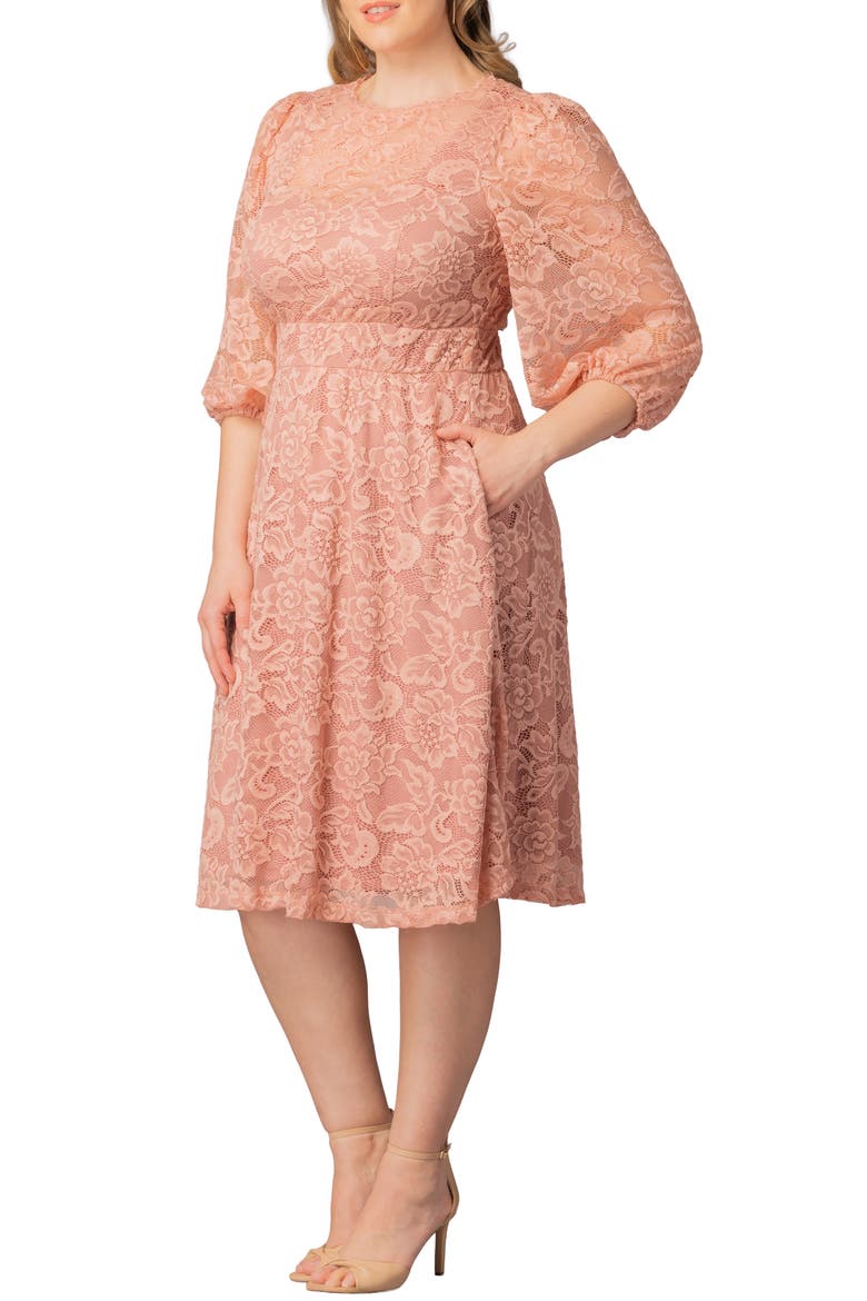 Hepburn Lace Cocktail Dress, Alternate, color, BLUSH PINK