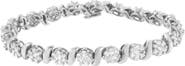 Haus of Brilliance 14K White Gold 5 1/4 cttw Diamond Floral Cluster Tennis Bracelet