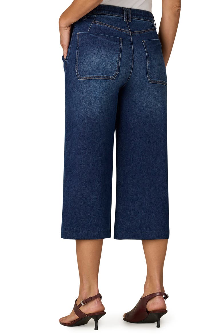 Wyatt Skyrise V-Pocket Wide Leg Denim Culottes, Alternate, color, INDIGO
