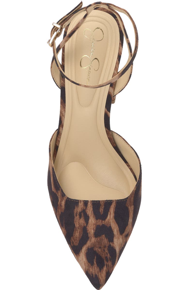 Jessica Simpson Nazela Pointed Toe Ankle Strap Pump, Alternate, color, Natural Leopard