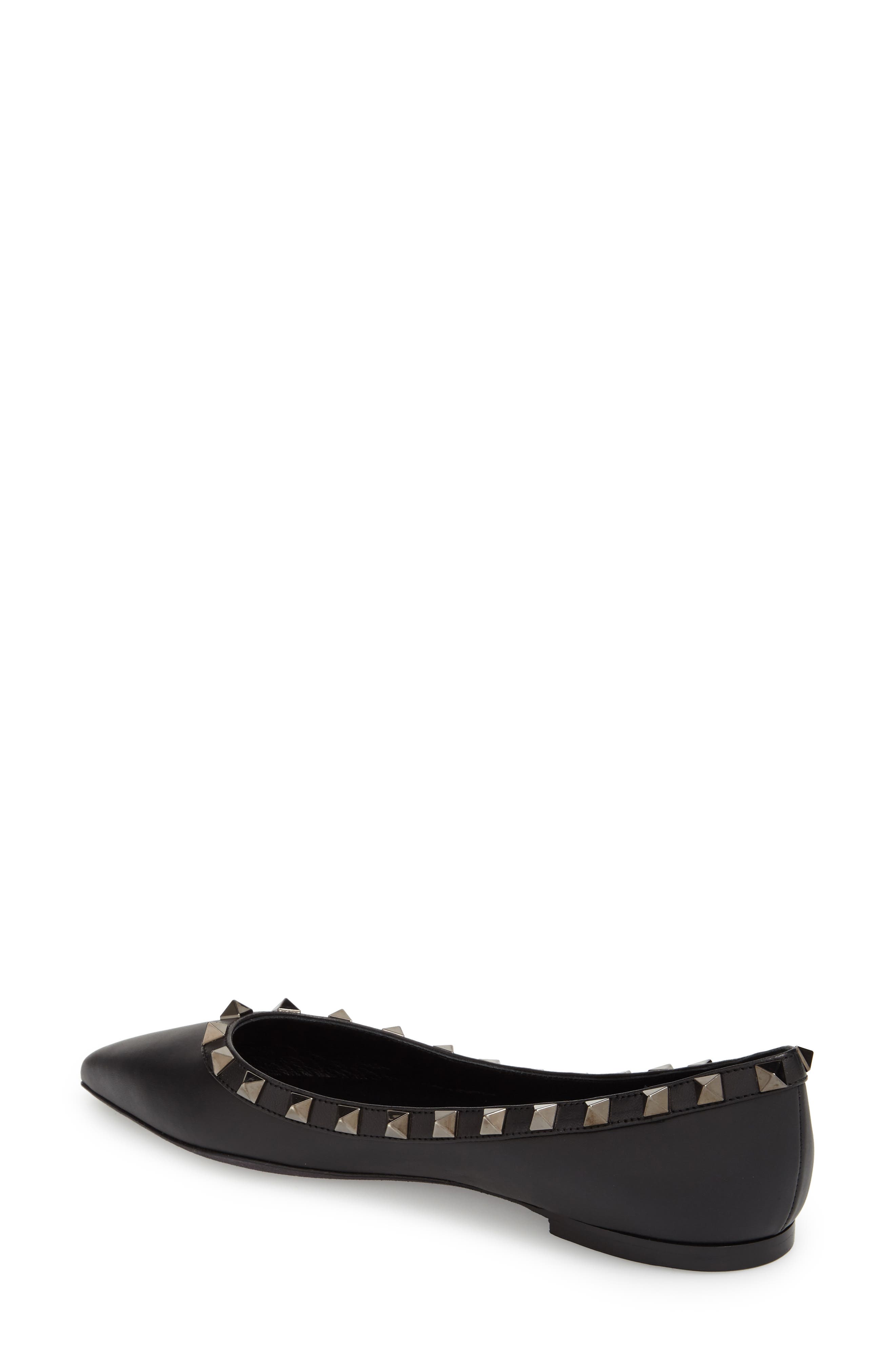 Valentino Garavani Rockstud Pointed Toe Flat, Alternate, color, 