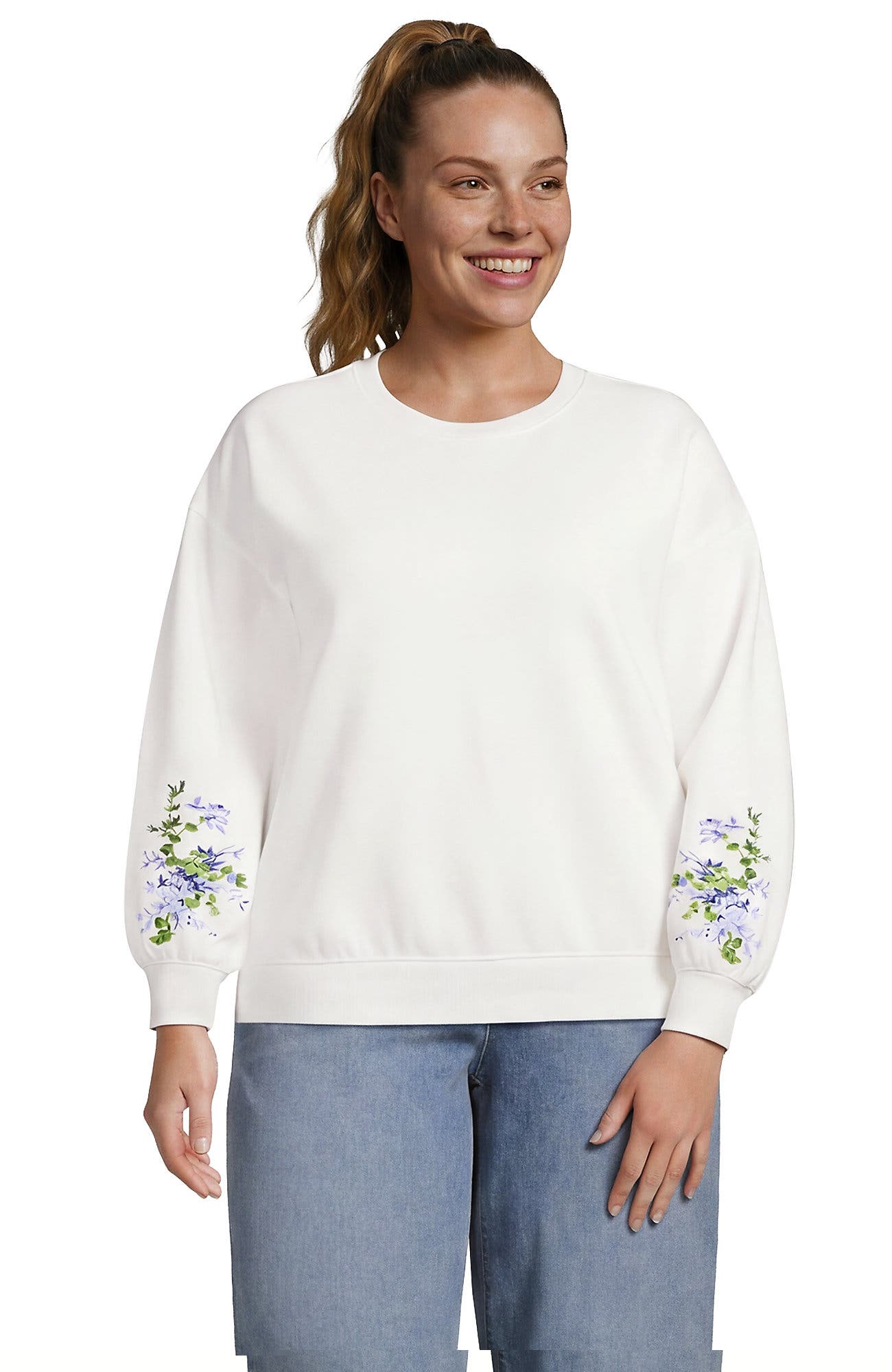 Blooms Embroidery/Chalk White