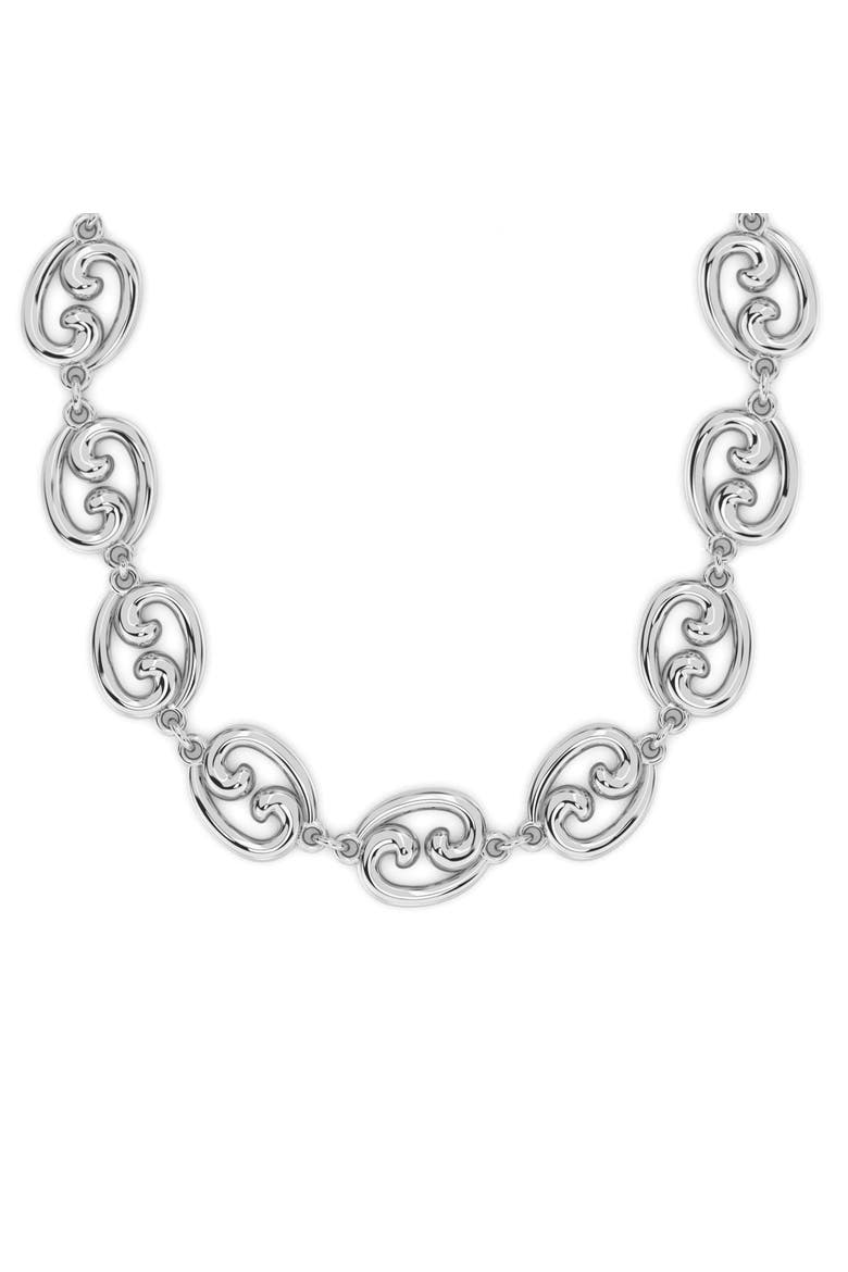 The Fibonacci Link Necklace, Main, color, Silver