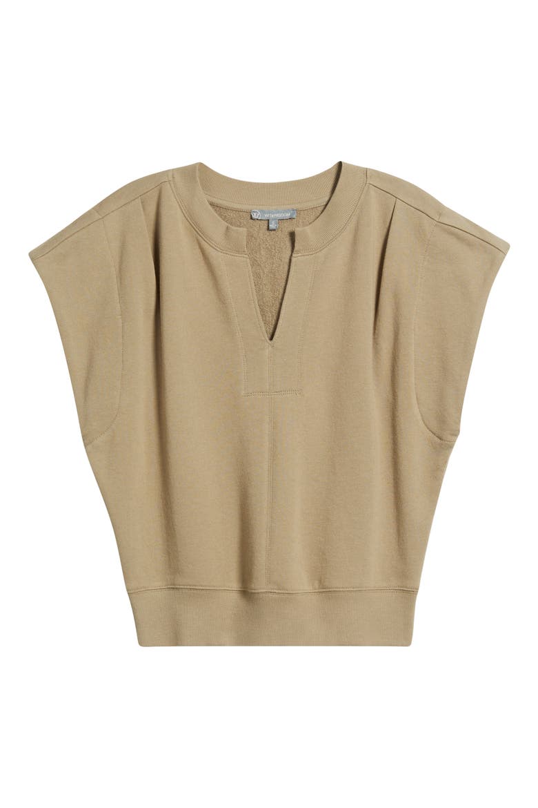 Extended Shoulder Notch Neck Top, Alternate, color, POND GREEN