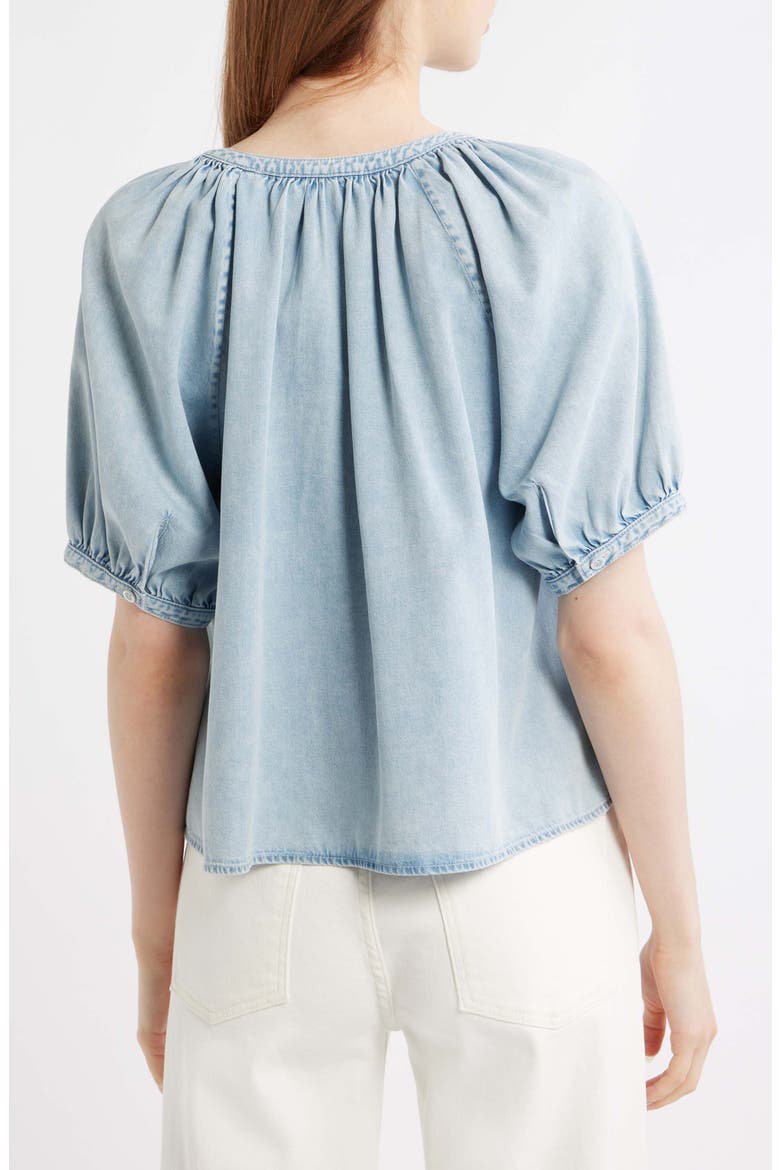The Resort Denim Peasant Top, Alternate, color, HAVEN