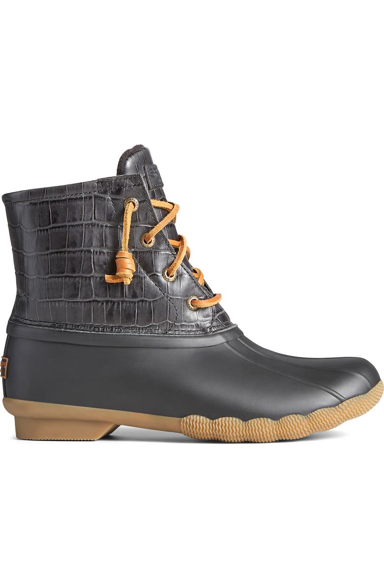 Sperry Saltwater Croc Embossed Water Resistant Duck Boot, Alternate, color,