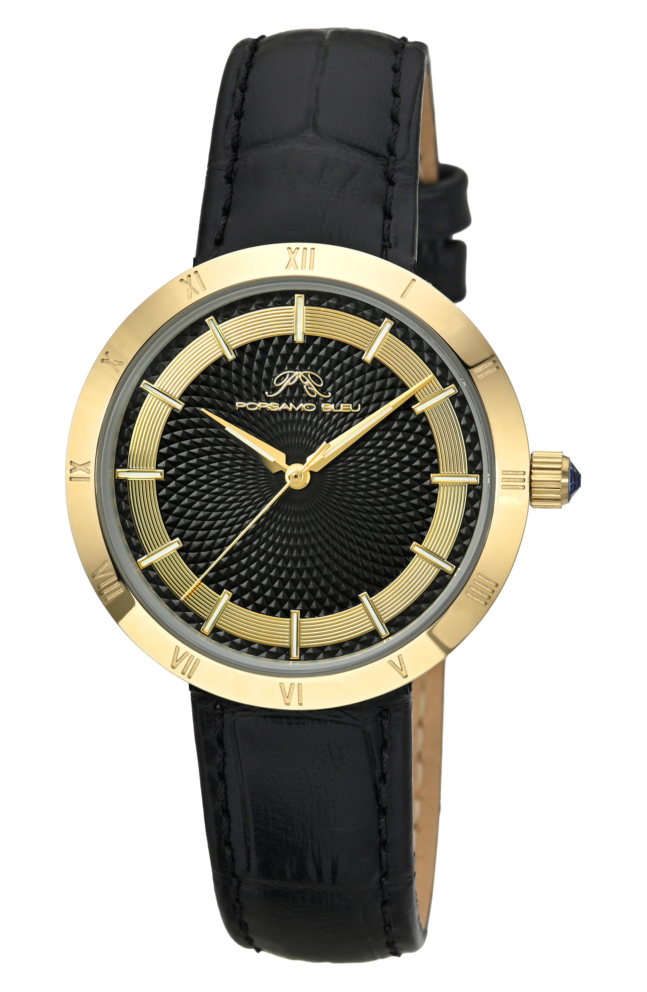 PORSAMO BLEU Monroe Leather Strap Watch