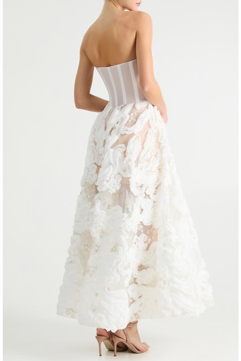 Olivia Embellished Strapless Maxi Cocktail Dress, Alternate, color, OFF WHITE