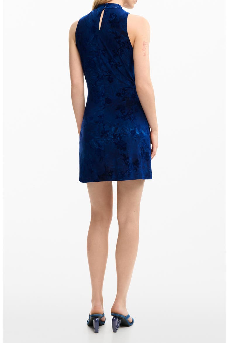 Floral Keyhole Neck Minidress, Alternate, color, DARK BLUE