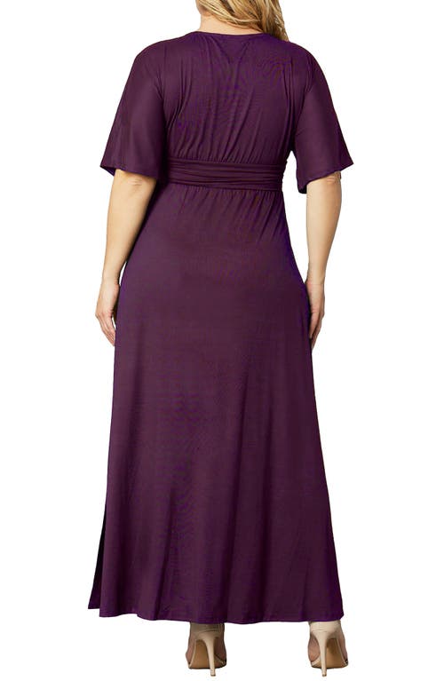 Kiyonna Vienna Maxi Dress In Plum Passion