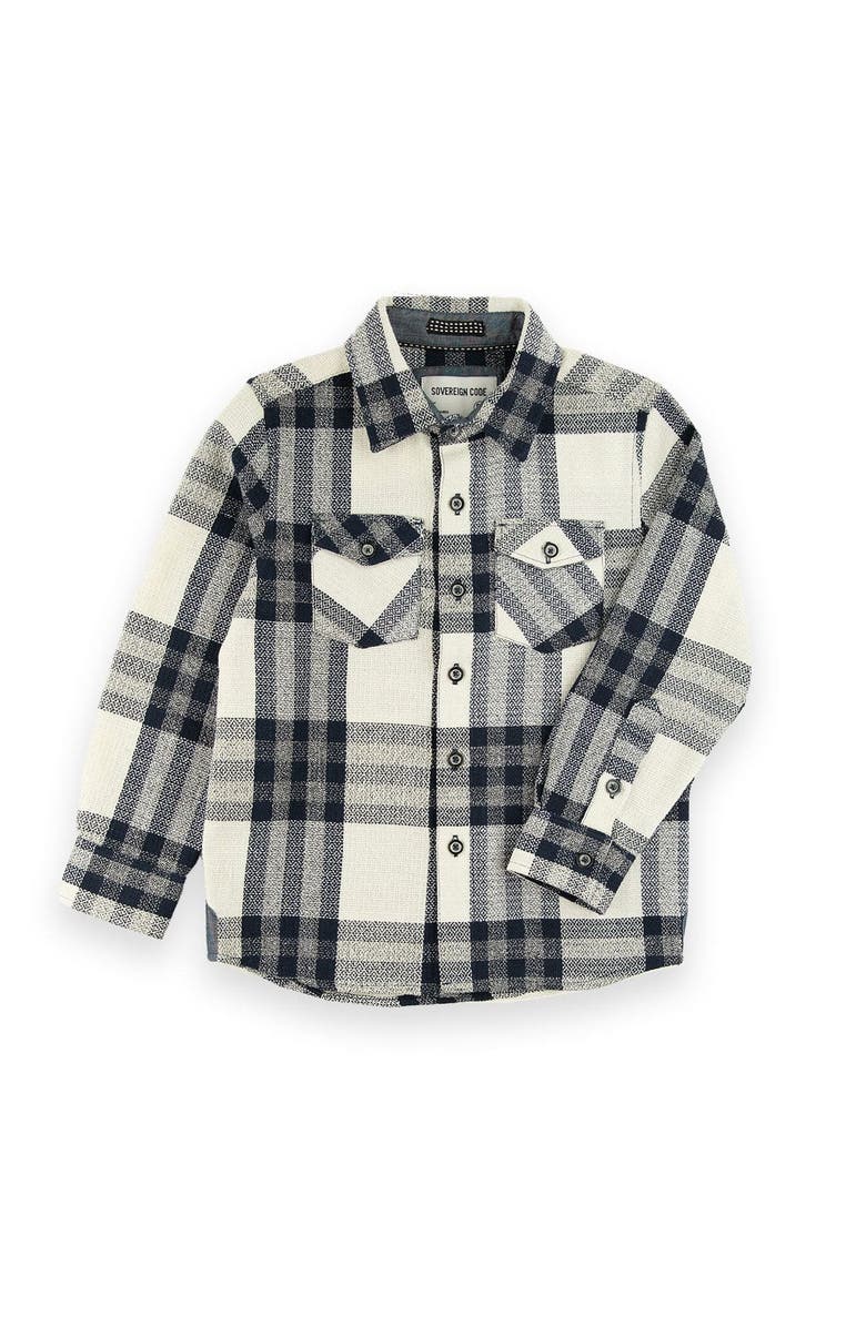 Sovereign Code Redwood Button Down Shirt, Main, color, Cream/ Dylan Plaid