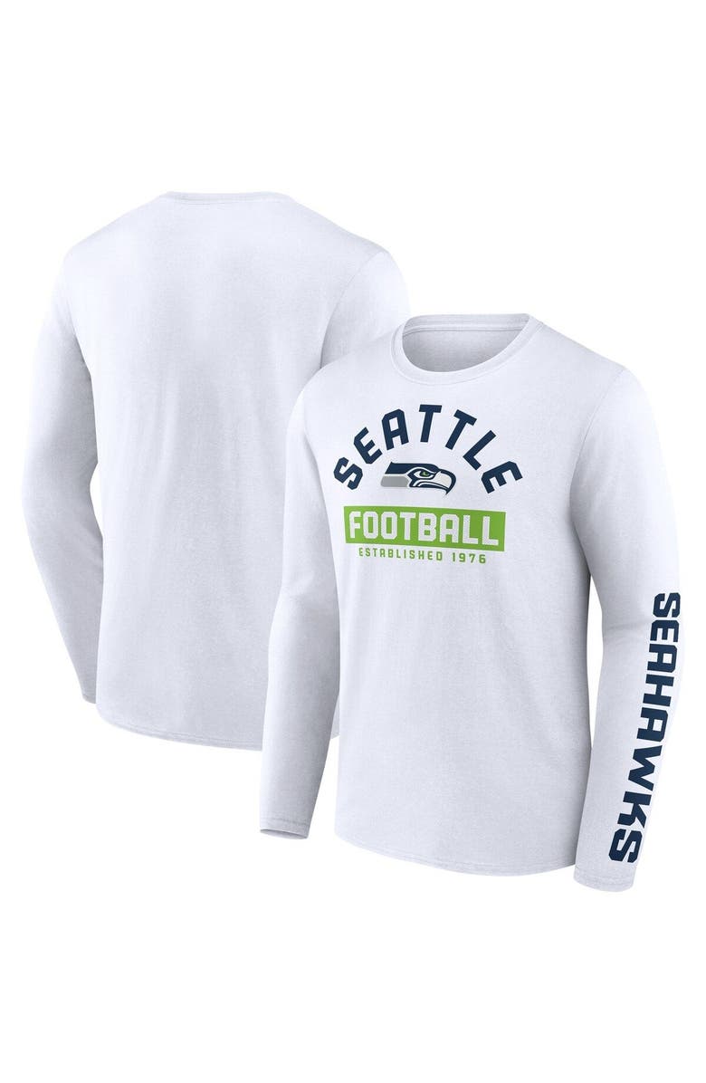 FANATICS Men's Fanatics Branded White Seattle Seahawks Long Sleeve T-Shirt, Alternate, color,