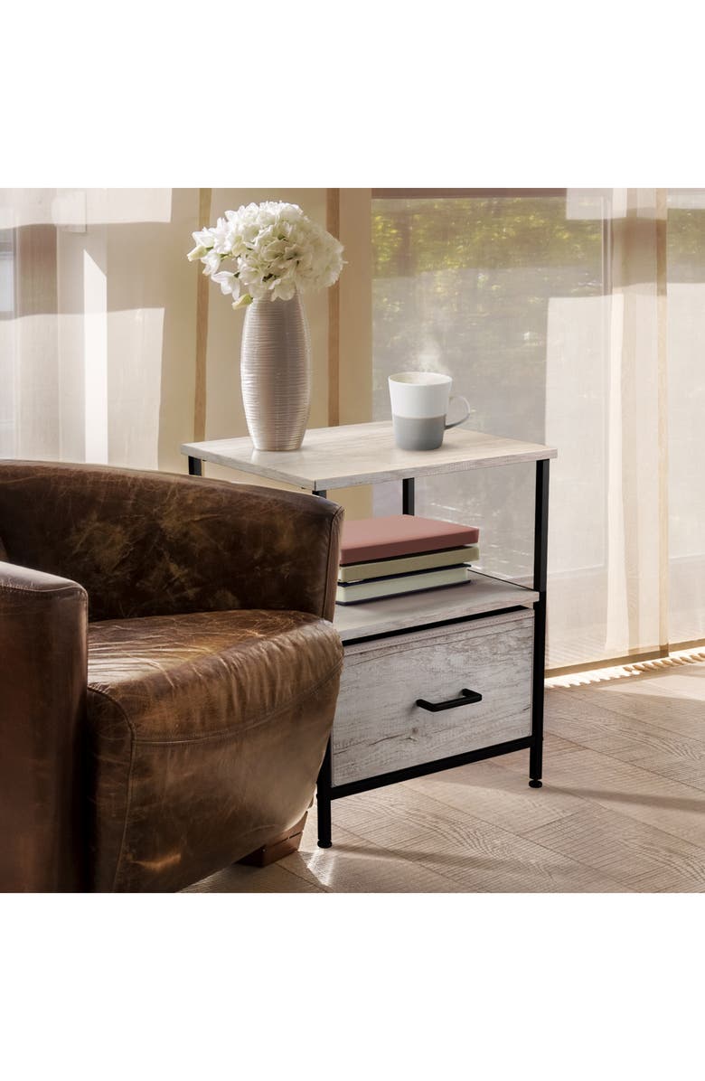 SORBUS Nightstand 1-Drawer Shelf Storage, Alternate, color,