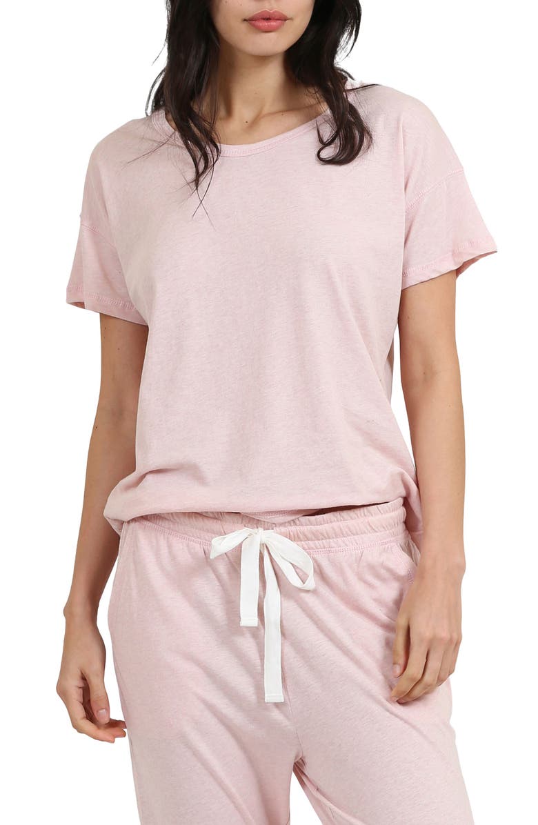 Papinelle Jade Short Sleeve Organic Cotton Pajama Top, Main, color, Pink