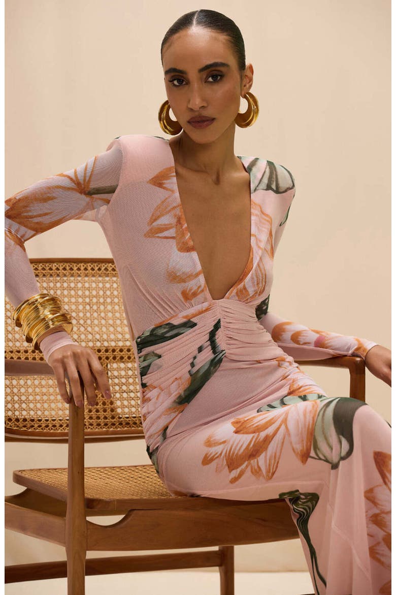 Lotus Long Sleeve Maxi Dress, Alternate, color, LIGHT PINK