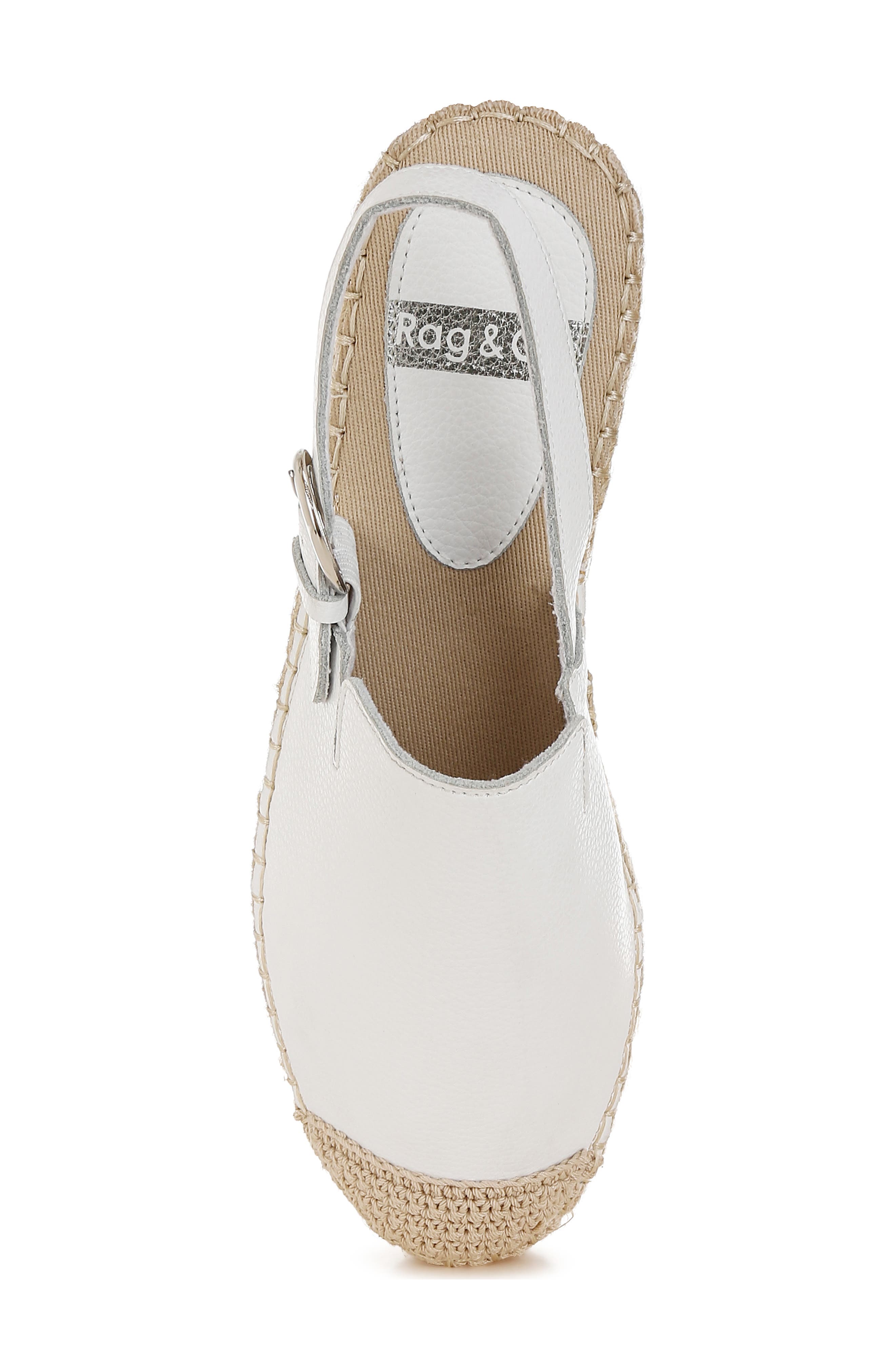 Rag & Co Azula Espadrille Slingback Flat, Alternate, color, White