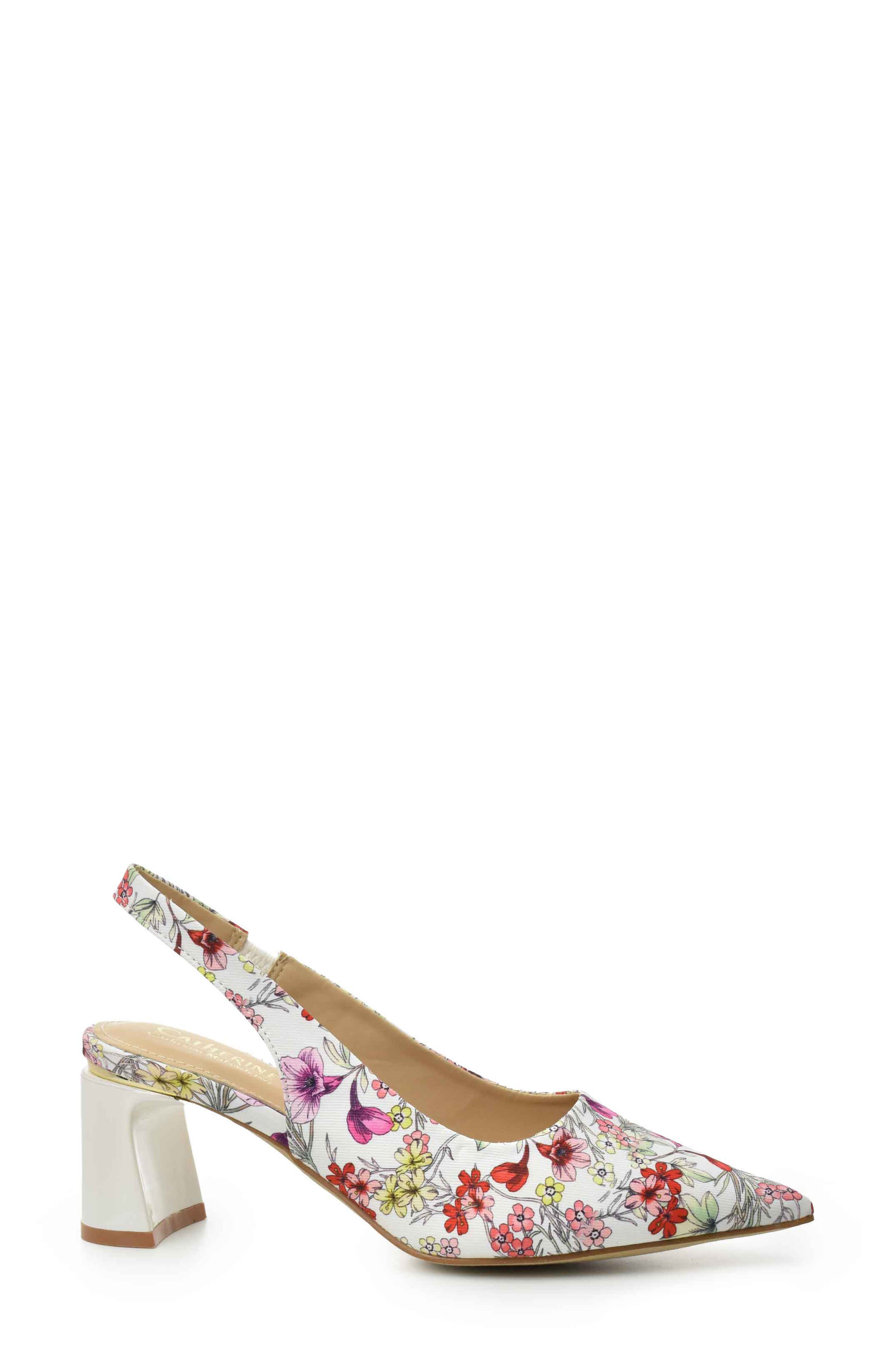 Catherine Catherine Malandrino Kildly Slingback Pump, Alternate, color, White Floral