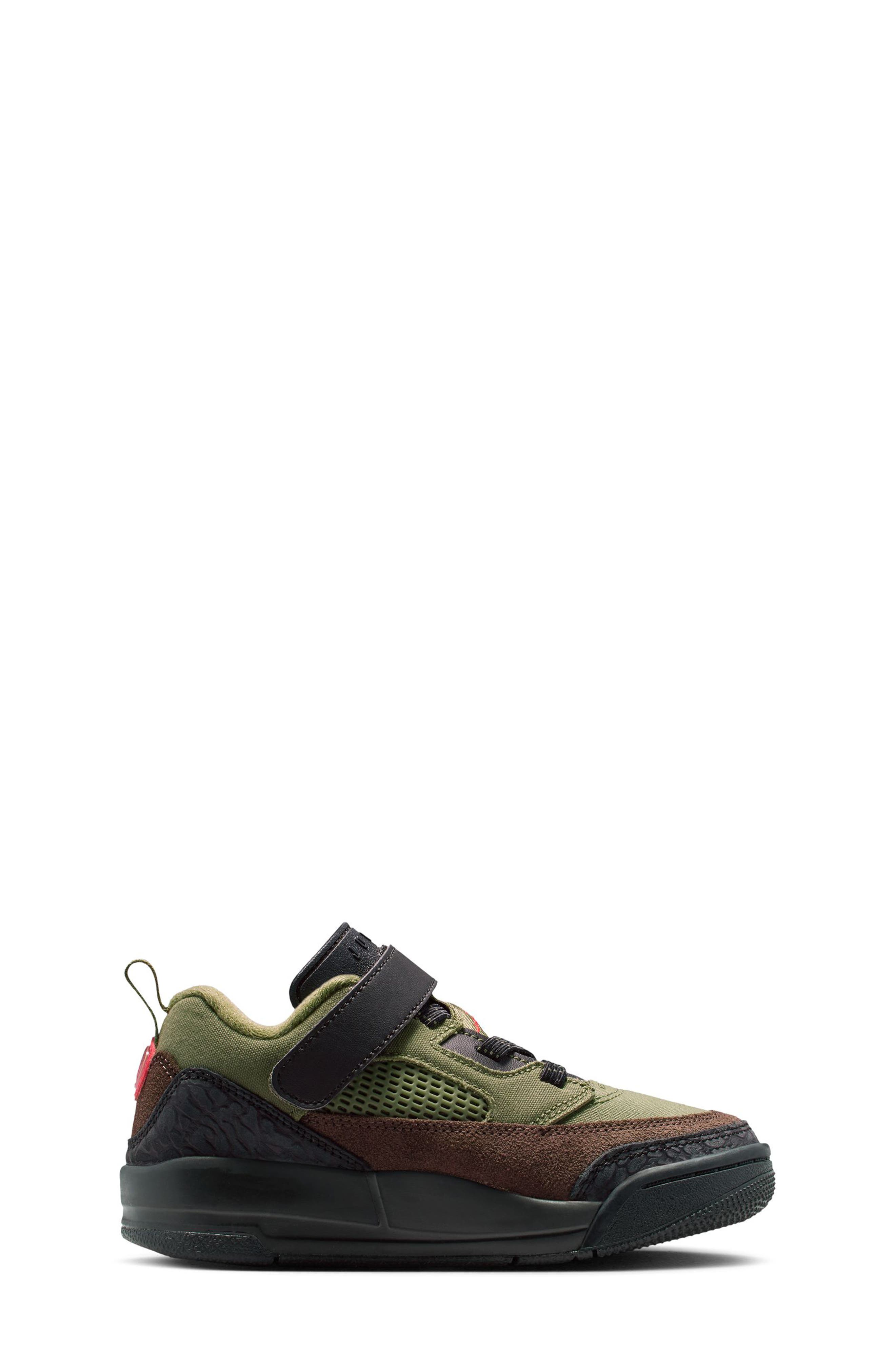 Jordan Kids' Spizike Low Sneaker, Alternate, color, Medium Olive/ Red/ Black