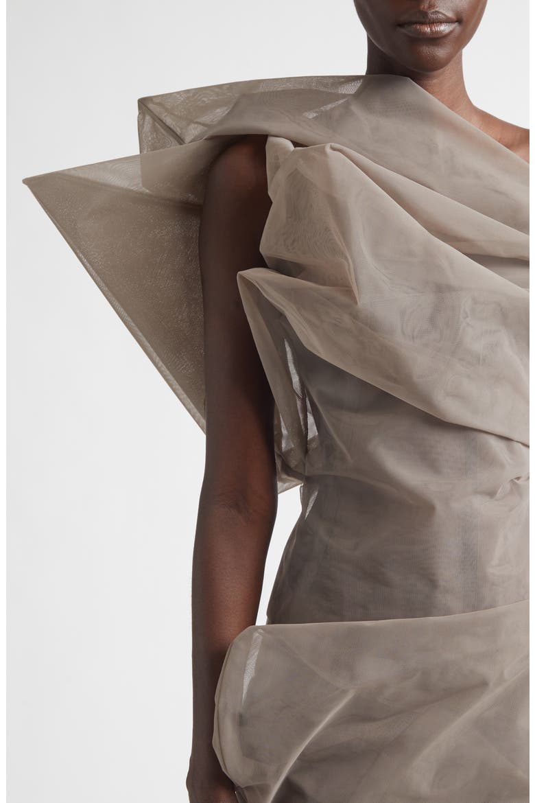 Claudia Sheer Tulle One-Shoulder Top, Alternate, color, DUST