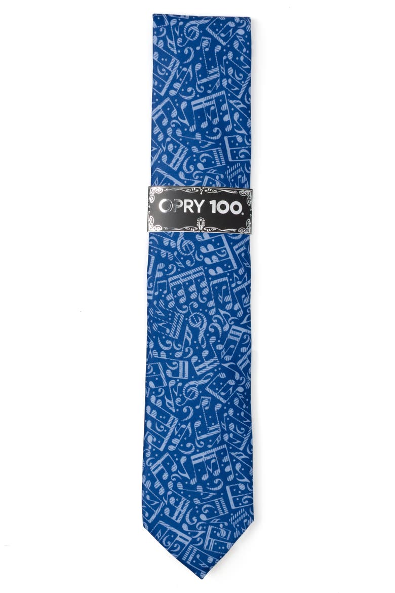 Grand Ole Opry Note Pattern Neck Tie, Alternate, color, BLUE