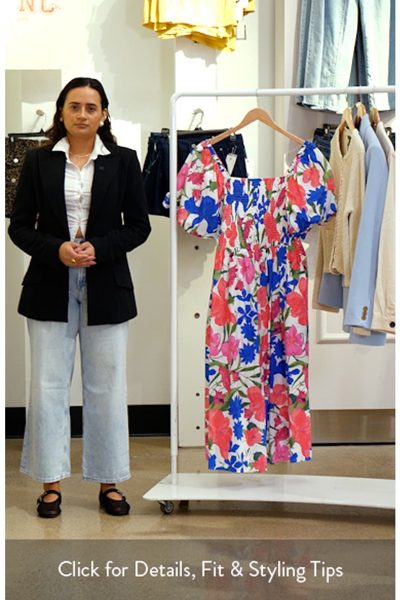 Liran Floral Maray Smocked Cotton Midi Dress video