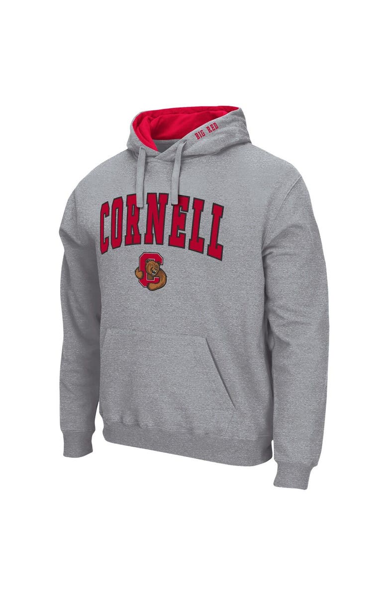 COLOSSEUM Men's Colosseum Heathered Gray Cornell Big Red Arch and Logo Pullover Hoodie, Alternate, color, 