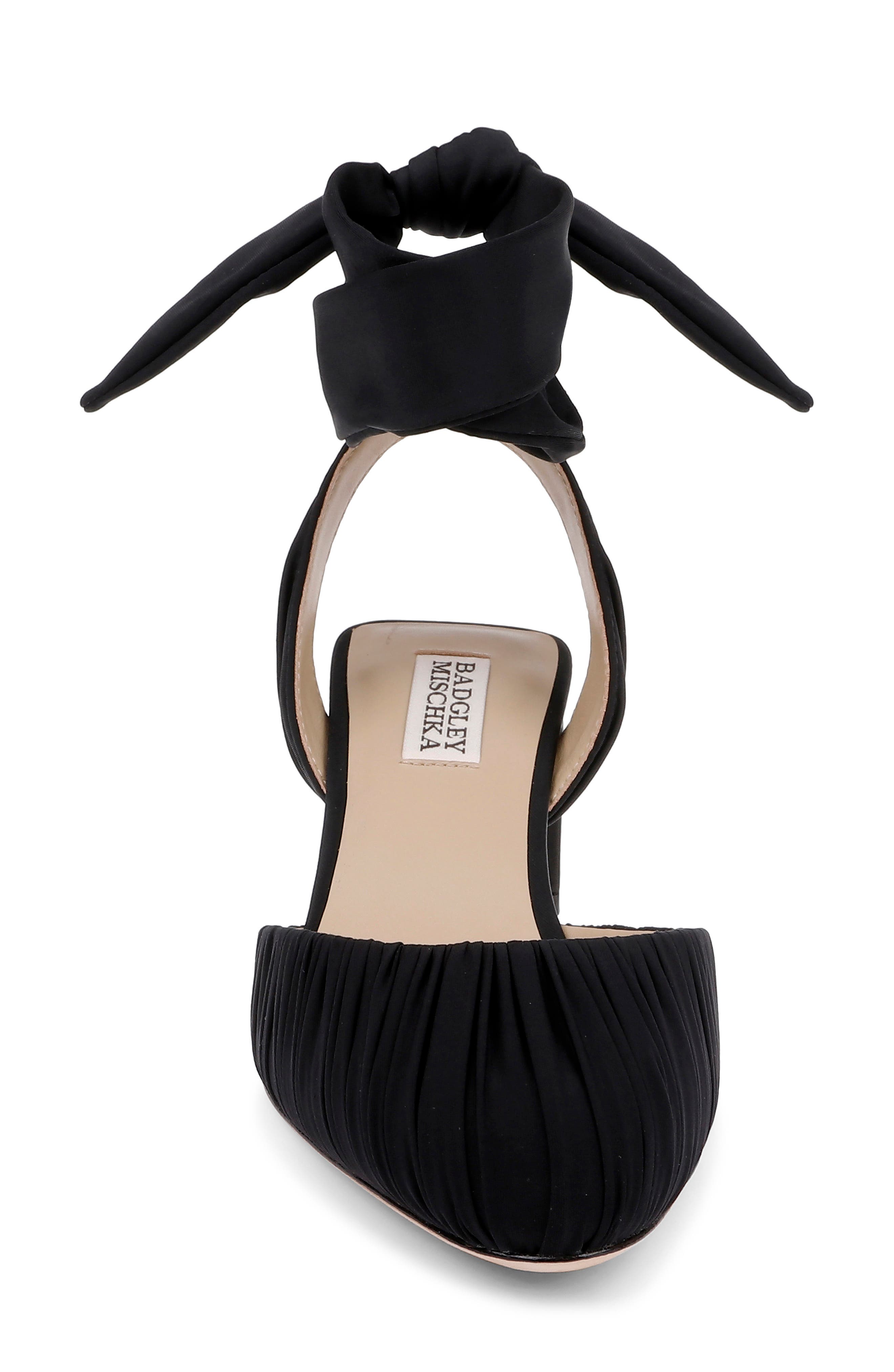 BADGLEY MISCHKA Ofelia Ankle Tie Pump, Alternate, color, Black Fabric