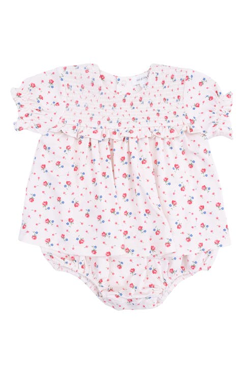 Joli Rosette Print Skirted Bodysuit (Baby)