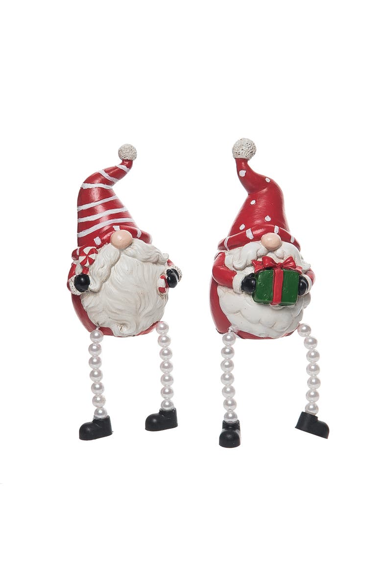 Transpac Christmas Resin Happy Holidays Gnome Sitter Set of 2, Alternate, color, Multi