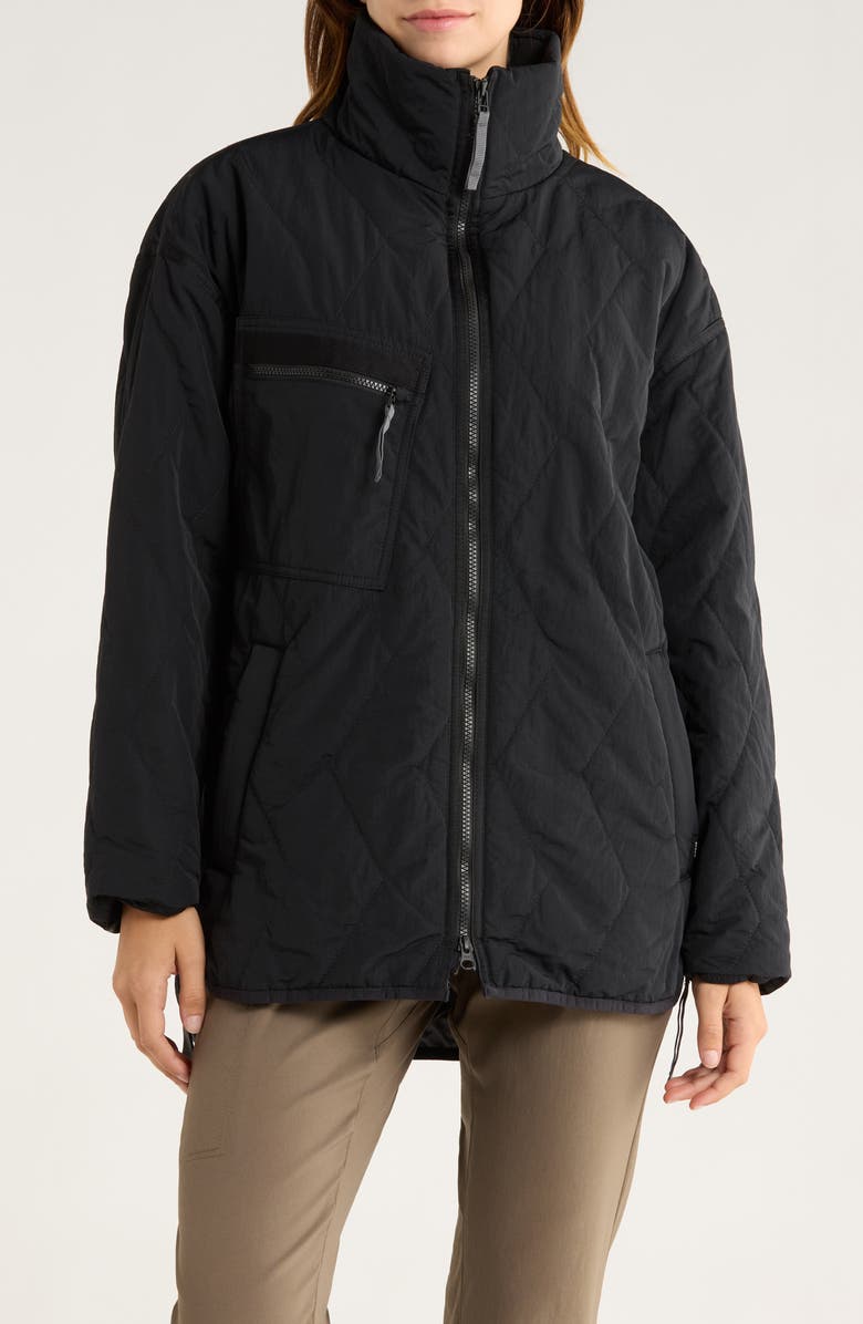prAna Encinitas Water Repellent Quilted Field Coat, Alternate, color, Black